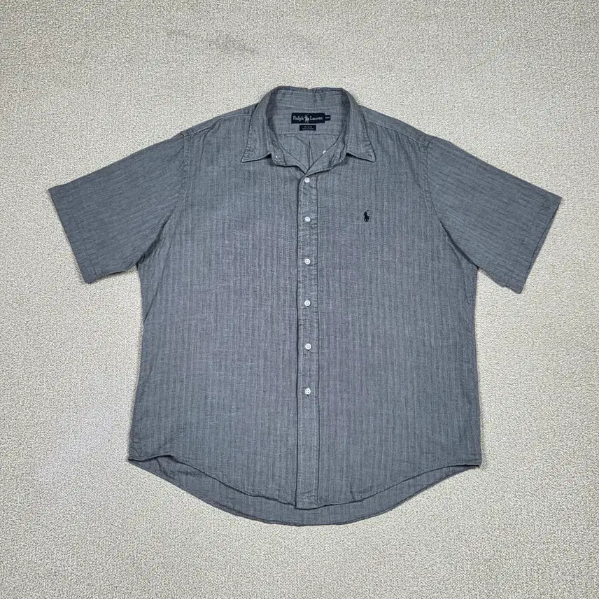 [BUNJANG] Polo Ralph Lauren Blake Herringbone Cotton Short Sleeve Shirt / [폴로 랄프로렌] 블레이크 헤링본 코튼 반팔 셔츠 | S00548