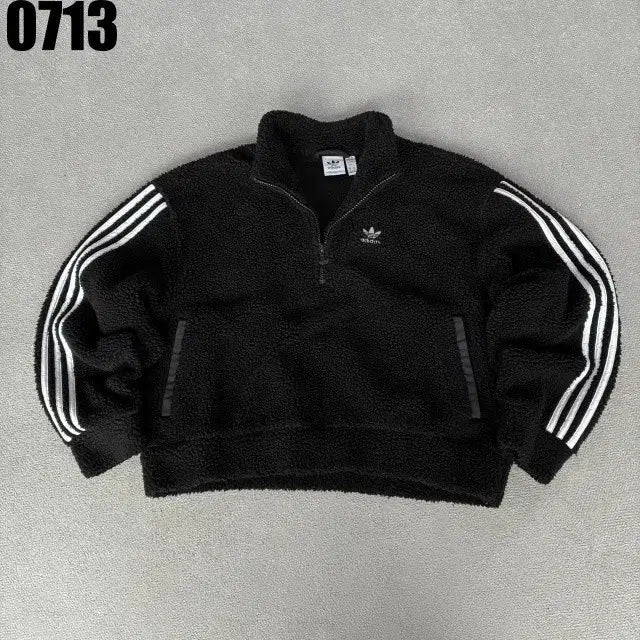 [BUNJANG] Adidas Fleece Zip-Up Black S / 아디다스 플리스 집업 블랙S