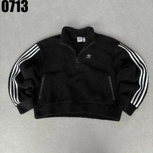 [BUNJANG] Adidas Fleece Zip-Up Black S / 아디다스 플리스 집업 블랙S