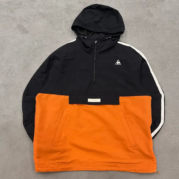[BUNJANG] Le Coq Sportif Windbreaker Half Zip-Up Hoodie / L 르꼬끄 바람막이 반후드집업
