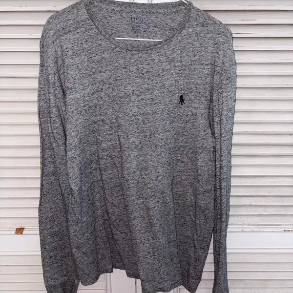 [BUNJANG] Polo Ralph Lauren Melange Grey Long Sleeve T-Shirt / 폴로 랄프로렌 그레이긴팔티