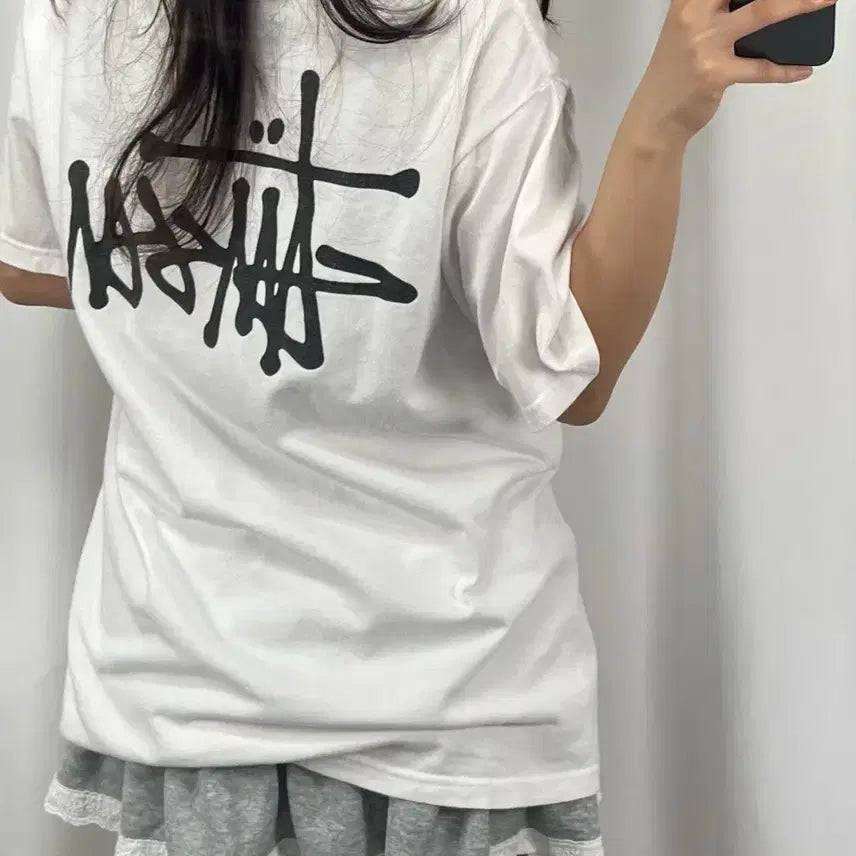 [BUNJANG] Stussy Big Logo Basic White T-Shirt / 스투시 빅로고 베이직 화이트 반팔