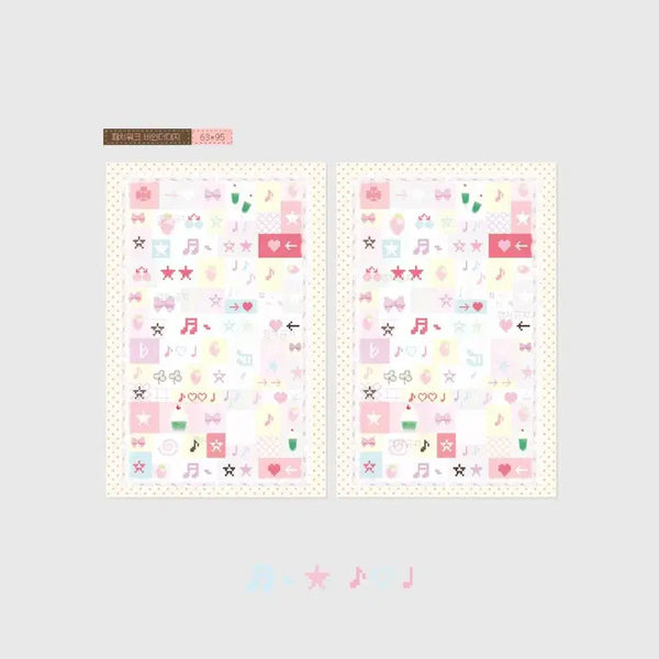[BUNJANG] Dot Patchwork Pink Ivory Binder Inserts (Set of 10) / 3+1/대지9)도트 패치워크 핑크아이보리 바인더대지