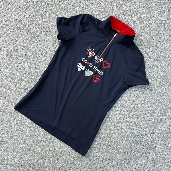 [BUNJANG] 90s Phantom Women's Half-Zip Short Sleeve T-Shirt / 90 팬텀 여성 반집업 반팔 티셔츠 0713J2