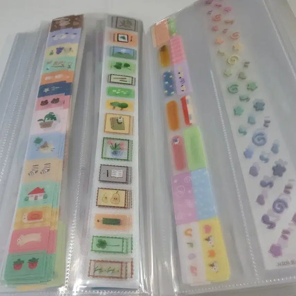 [BUNJANG] Kiss-Cut Sticker Set, Binder, and 40 Washi Tapes / 키스컷띵+바인더+마테40종