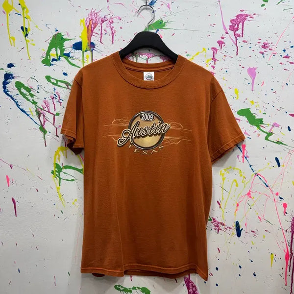 [BUNJANG] 2009 Austin Texas Bike Event T-Shirt Brown M / 2009 Austin Texas 바이크 이벤트 티셔츠 브라운 M
