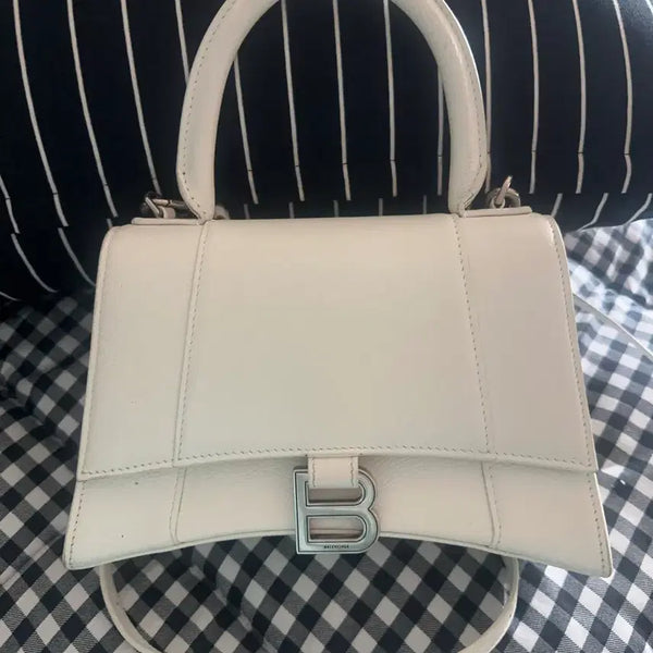 [BUNJANG] Balenciaga Hourglass Medium White Bag / 발렌시아가 아워글래스 미디움 화이트컬러