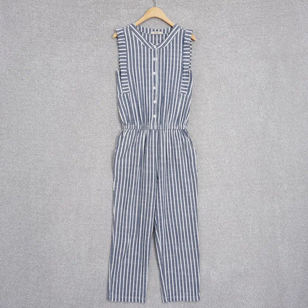 [BUNJANG] Baneik Women's Striped Sleeveless Jumpsuit Size 44 / 반에이크 여성 스트라이프 슬리브리스 점프수트 44size