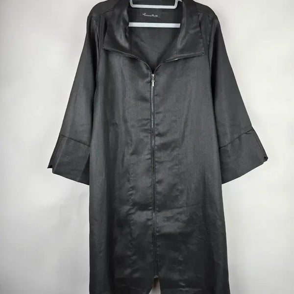 [BUNJANG] Kim Dohyeong Designer 100% Linen Loose Fit Zip-Up Long Jacket / [무료배송]김도형 디자이너 F 마 100% 루즈핏 집업 롱 자켓 마담