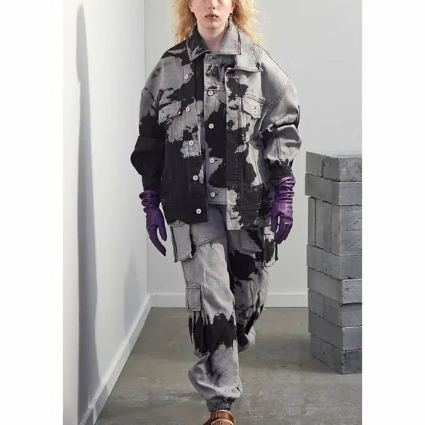 [BUNJANG] Feng Chen Wang 21FW Layered Dyeing Denim Jacket / 펑첸왕 21fw 레이어드 다잉 데님 자켓