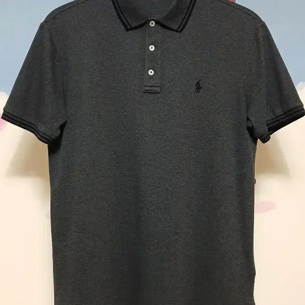[BUNJANG] Polo Ralph Lauren Men's Grey Cotton Blend Short Sleeve Polo Shirt - Size M / (M) 폴로 랄프로렌 카라 반팔티