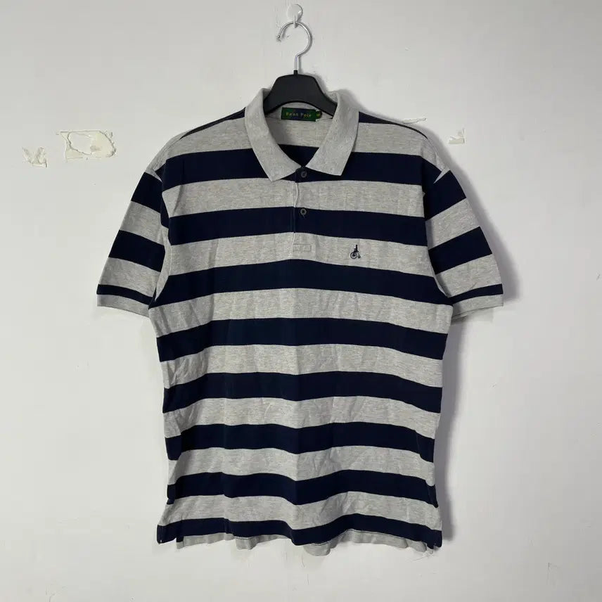 [BUNJANG] Beanpole Striped Short-Sleeve Polo T-Shirt / 빈폴 스트라이프 반팔 카라티셔츠