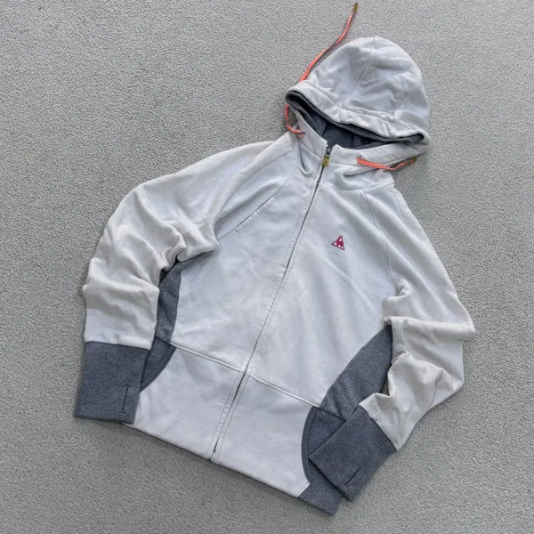 [BUNJANG] Le Coq Sportif Women's White Hooded Zip-Up Jacket (Size 90/M) / 90(M) 르꼬끄 여성 화이트 후드 집업 자켓 0707E2