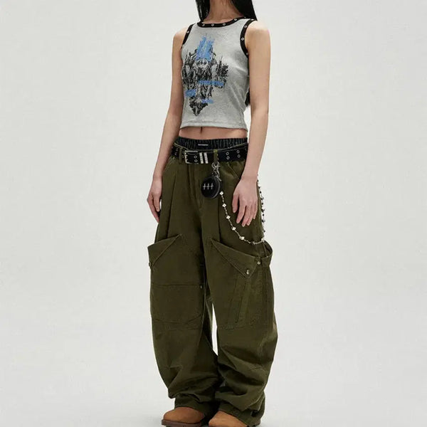 [BUNJANG] Not For Nerds W Relic Eyelet Sleeveless - Grey / 낫포너드 W Relic Eyelet Sleeveless - Grey