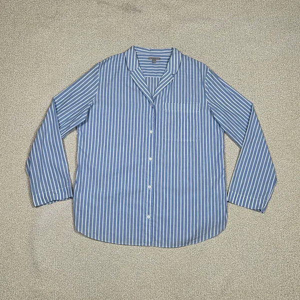 [BUNJANG] COS Open Collar Stripe Cotton Shirt / [COS] 오픈 카라 스트라이프 코튼 셔츠 | S00551