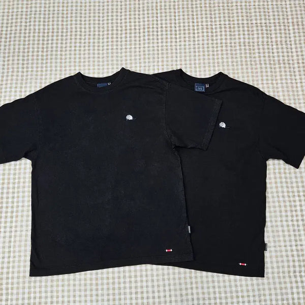 [BUNJANG] Romantic Crown Short Sleeve Cotton T-Shirt (Set of 2) / 로맨틱크라운 반소매 면티 남자100 (2벌가격)