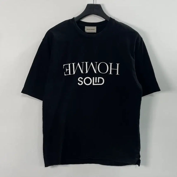 [BUNJANG] Solid Homme Lettering Logo Short Sleeve T-Shirt / 솔리드옴므 레터링 로고 반팔티 (on.1172)