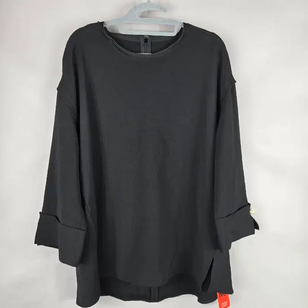 [BUNJANG] SJ WANI Pearl Button 7-Sleeve Blouse (Size 88) / [무료배송]새상품 SJ와니 88 루즈핏 스판 진주 단추 7부소매 블라우스
