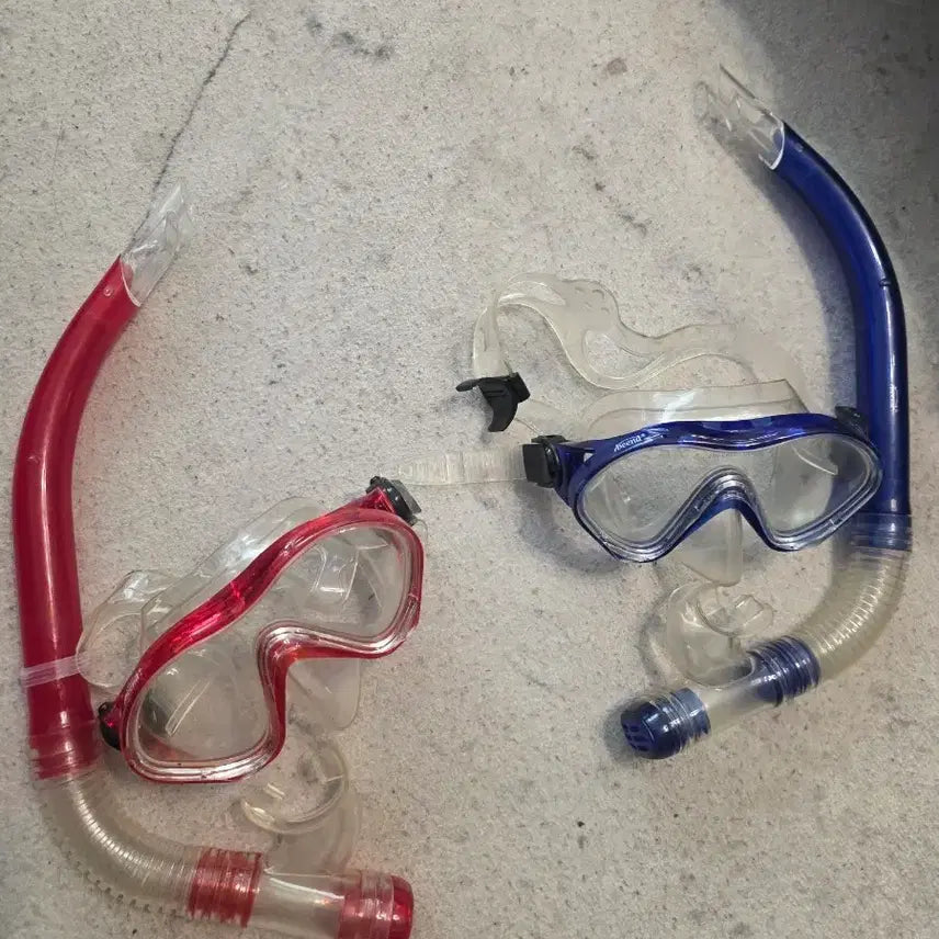 [BUNJANG] Snorkeling Mask Set - Red/Blue / 스노클링 마스크 세트 레드/블루
