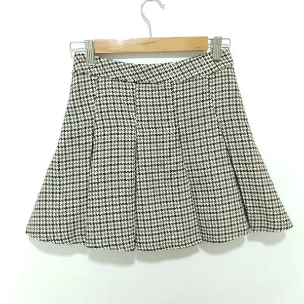 [BUNJANG] Houndstooth Pleated Skirt / 하운드체크 플리츠 스커트 F_W0709