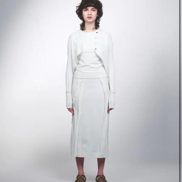 [BUNJANG] Odly Workshop Kumu Midi Skirt White / 오들리워크샵 쿠무 미디 스커트 화이트