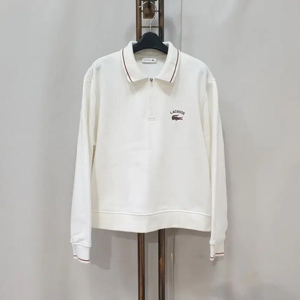 [BUNJANG] Lacoste Women's CP French Terry Half Zip Sweatshirt Size 100 / (JJ30749)라코스테 여성 CP쮸리 카라 하프 집업 100