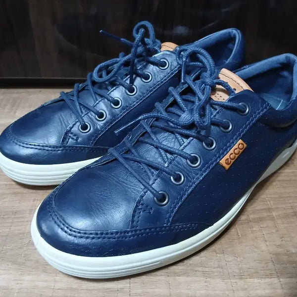 [BUNJANG] ECCO Leather Sneakers Golf Shoes Navy Size 255 / 에코 가죽 스니커즈 골프화 네이비 255