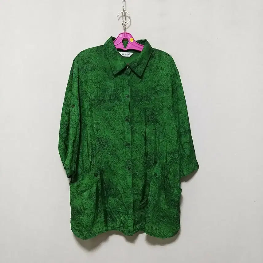 [BUNJANG] In-gyeon Material Green Blouse / 라192 인견상의