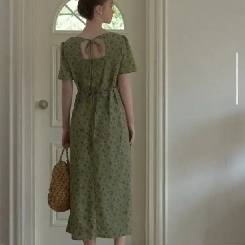 [BUNJANG] Heart Neck Shirred Waist Maxi Dress / 새상품)하트넥라인  여성스런원피스  ( 넘예쁨)