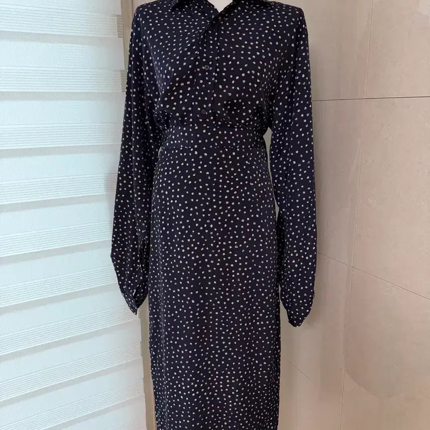 [BUNJANG] Dot Shirt and Skirt Set / (새상품) 도트 셔츠 스커트 세트 네이비/화이트