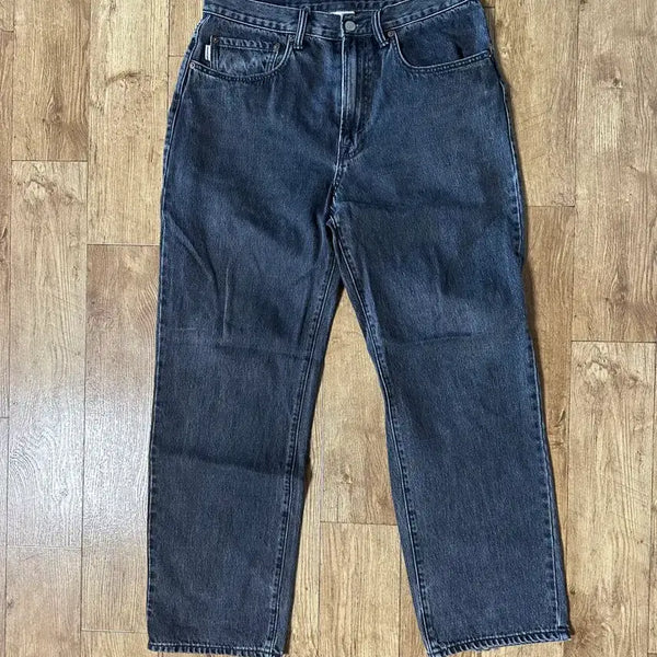 [BUNJANG] Denebet Black Washed Wide Pants / 디네댓 흑청 와이드팬츠