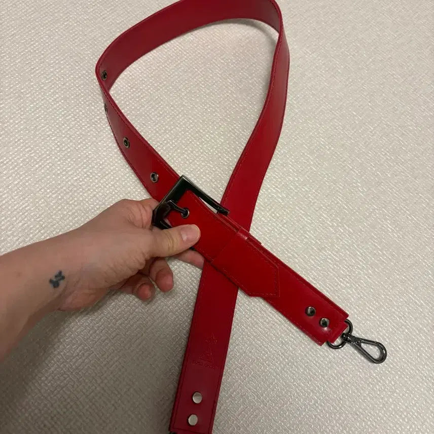 [BUNJANG] Semoondo Leather Bag Strap Red / 세이모온도 가방 스트랩(보관만한 새상품)