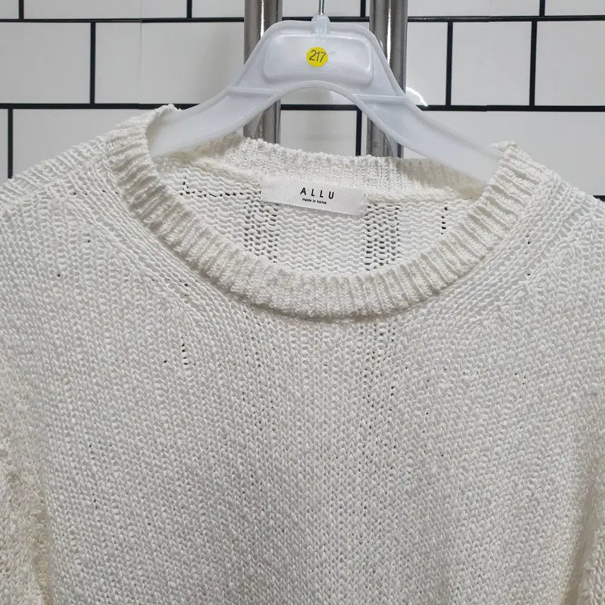 [BUNJANG] Long Sleeve Crop Knit T-shirt / 노-217 긴팔 크롭 니트티셔츠