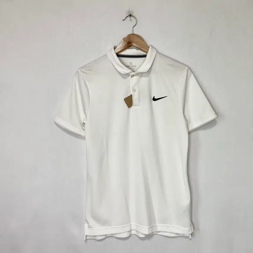 [BUNJANG] Nike Dri-FIT Logo Collar T-Shirt White Men's S / 나이키 로고 카라티 드라이핏 기능성 반팔 티셔츠 화이트 남성 S
