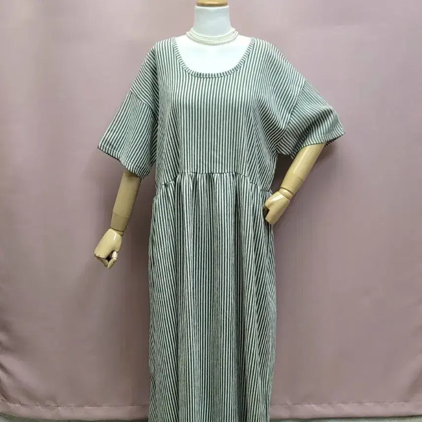 [BUNJANG] Pink Spoon Loose Fit Stripe Long Dress / 핑크스픈 루즈핏 스트라이프 롱원피스