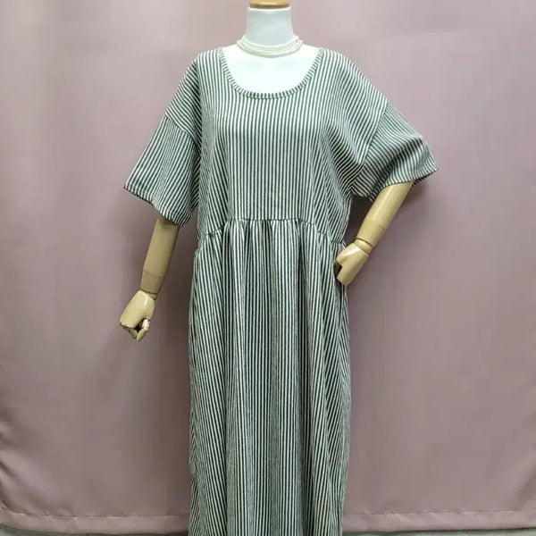[BUNJANG] Pink Spoon Loose Fit Stripe Long Dress / 핑크스픈 루즈핏 스트라이프 롱원피스