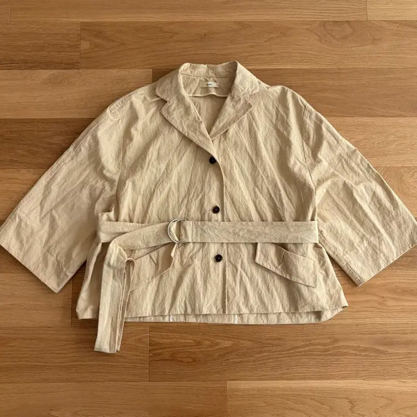 [BUNJANG] RECTO Wide Short Trench Belted Jacket S / 렉토 와이드 숏 트렌치 벨티드 자켓 S