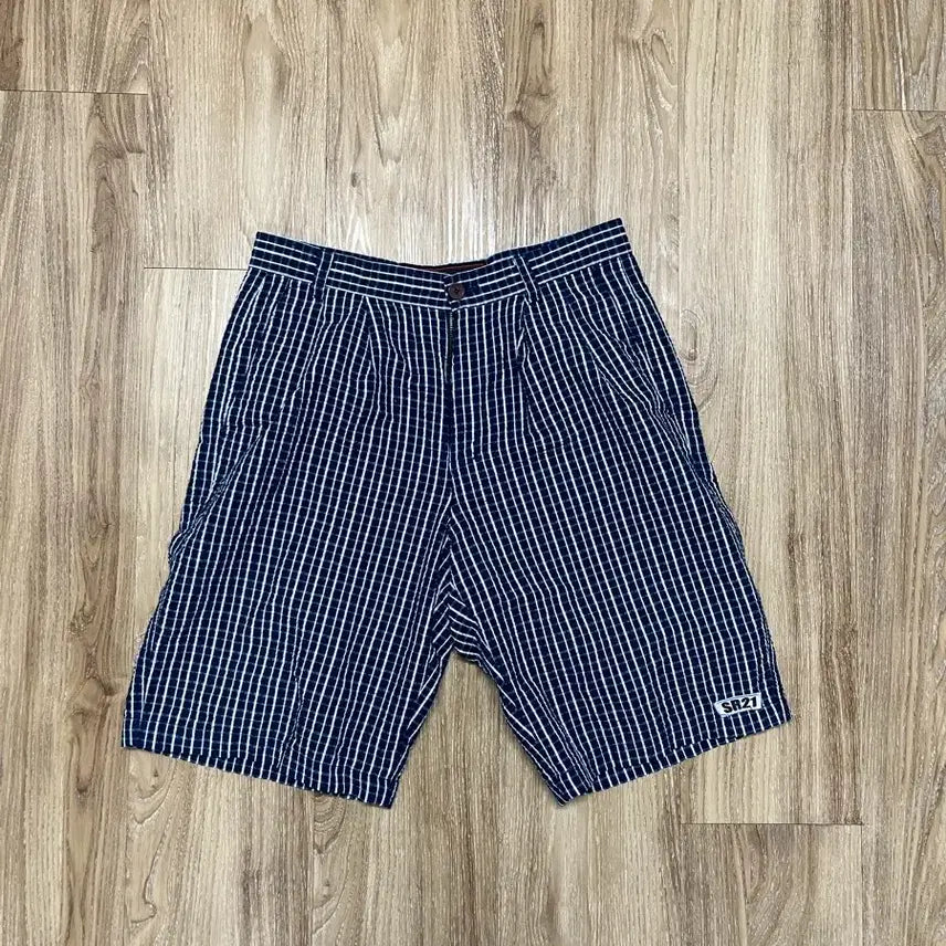 [BUNJANG] Sports Replay Seersucker Checkered Shorts Navy Size 30 / 스포츠리플레이 올드스쿨 시어서커 반바지 30