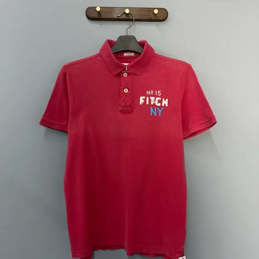 [BUNJANG] Abercrombie & Fitch Pink Logo Collar Short Sleeve T-Shirt XL / 아베크롬비 백로고 핑크 카라 반팔 H3117