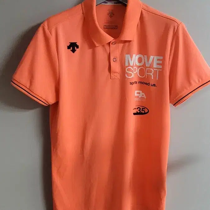 [BUNJANG] Descente MOVE SPORT Short Sleeve Polo T-Shirt Orange / 데상트 MOVE SPORT 반팔 카라티 오렌지