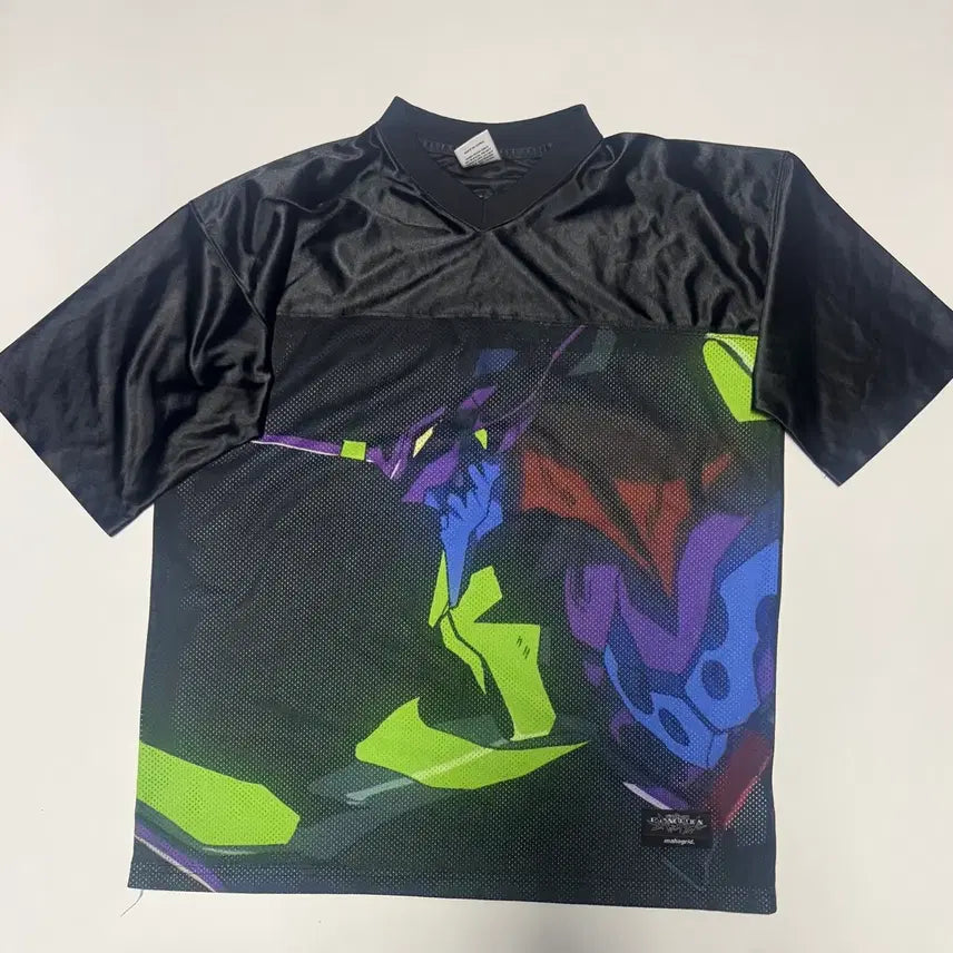 [BUNJANG] Mahagrid x Evangelion Oversized Football Jersey T-Shirt / 희귀!! 마하그리드 x 에반게리온 오버핏 풋볼 져지 반팔 티셔츠