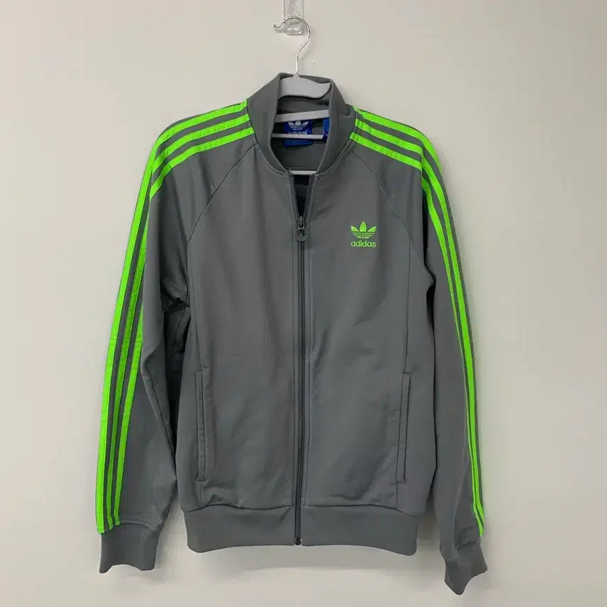 [BUNJANG] Adidas Track Top Gray Lime Green / 아디다스 트랙탑 그레이 라임 그린