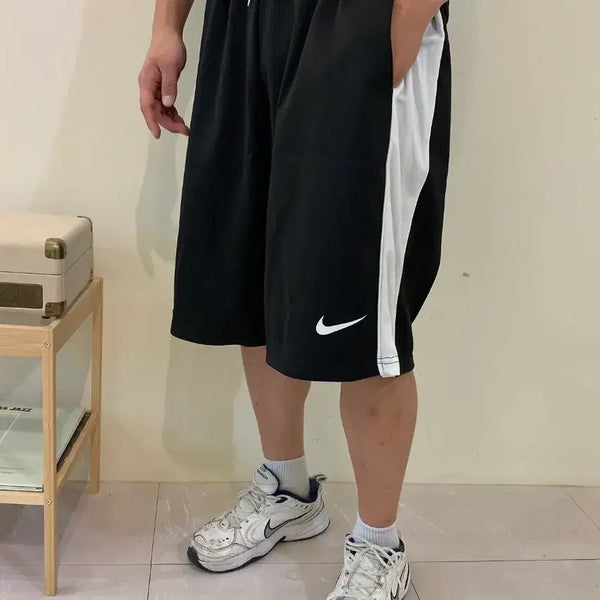 [BUNJANG] Unisex Lettering Color-Block Bermuda Shorts / 레터링 배색 버뮤다팬츠
