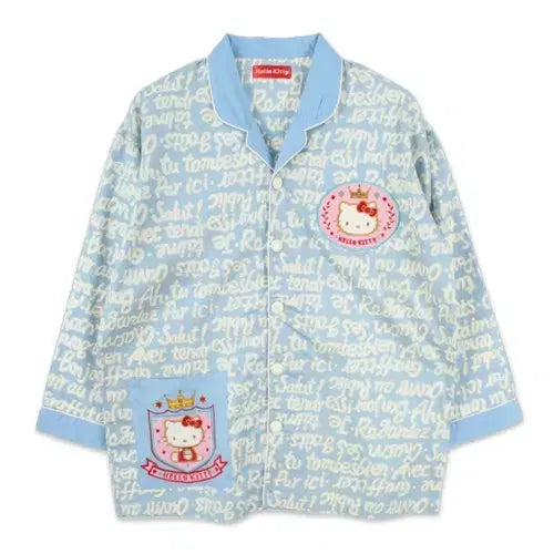 [BUNJANG] Hello Kitty Women's Cotton Pattern Pajama Shirt / 헬로키티 (WOMEN - F) 코튼 패턴 파자마 셔츠