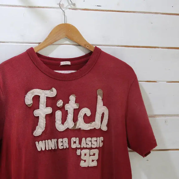 [BUNJANG] Abercrombie Embroidered Short Sleeve T-Shirt (Men's L/XL) / (착용컷) 아베크롬비 자수 반팔 티셔츠 (남성용 100-102)