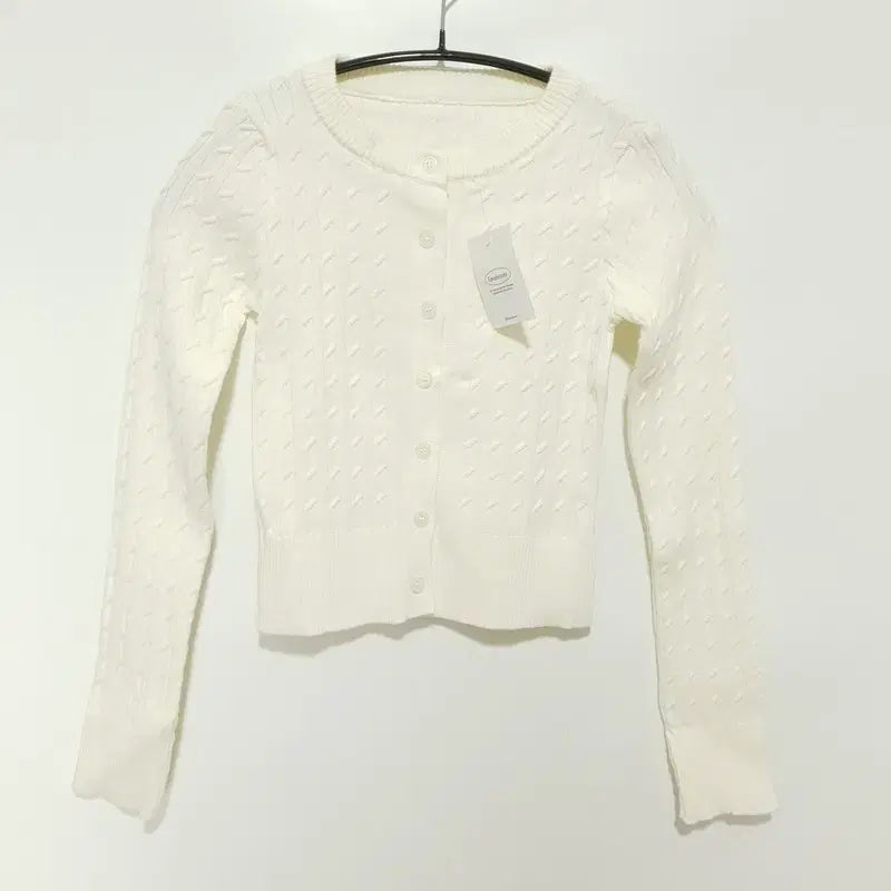 [BUNJANG] Women's Cable Knit Cardigan Ivory / 여성 케이블 가디건 F 아이보리_i3989