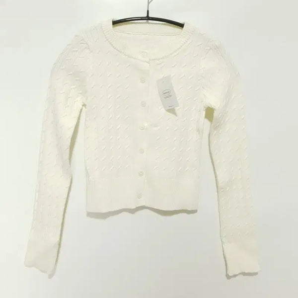 [BUNJANG] Women's Cable Knit Cardigan Ivory / 여성 케이블 가디건 F 아이보리_i3989