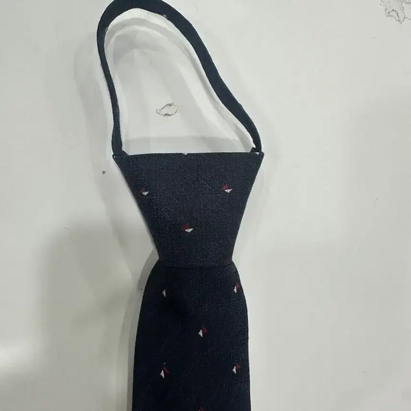 [BUNJANG] Brentwood Automatic Zipper Navy Pattern Necktie + Pin / 브렌우드   자동 지퍼  패턴 네이비 넥타이+핀  새상품