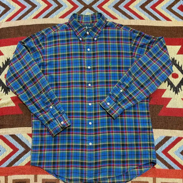 [BUNJANG] Polo Ralph Lauren Custom Fit Oxford Tartan Shirt / L) 폴로 랄프로렌 커스텀핏 옥스포드 타탄 셔츠