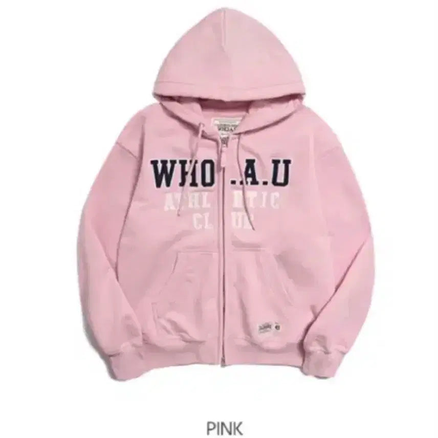 [BUNJANG] Whoohoo Pink Hoodie Zip-up / 후아유 핑크 후드집업